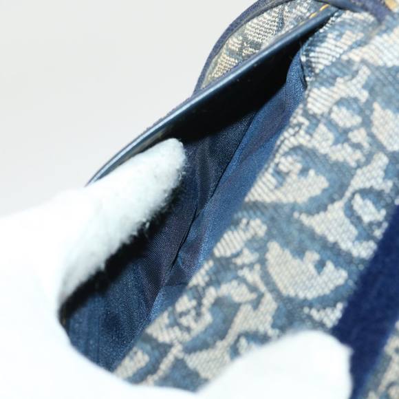 Christian Dior Trotter Canvas Saddle Pouch Navy Auth bs6504 - Picture 9 of 16